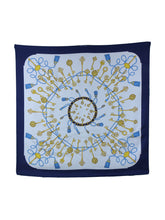 KEYS printed pure silk scarf with white background